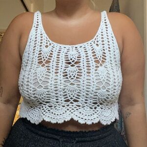 White crochet tank